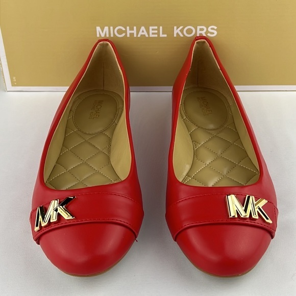 Michael Kors - *Last One* ‘Leather Ballet Flats’ Red. SZ: 7.   NWT. Firm! - Picture 2 of 5